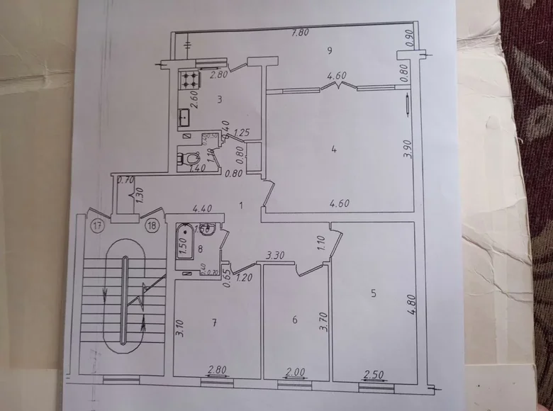 Kvartira 4 xonalar 80 m² Toshkentda