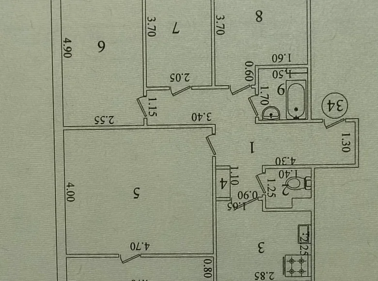 Квартира 4 комнаты 80 м² Ташкент, Узбекистан