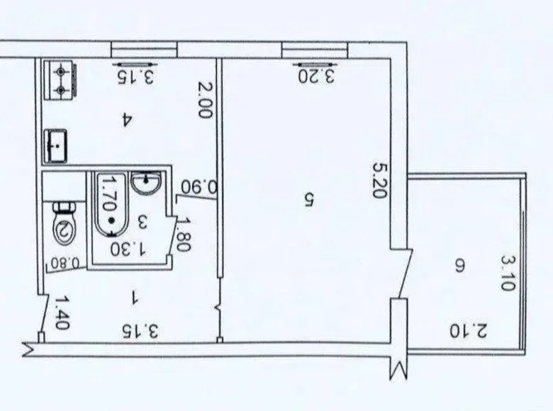 Квартира 1 комната 38 м² Ташкент, Узбекистан