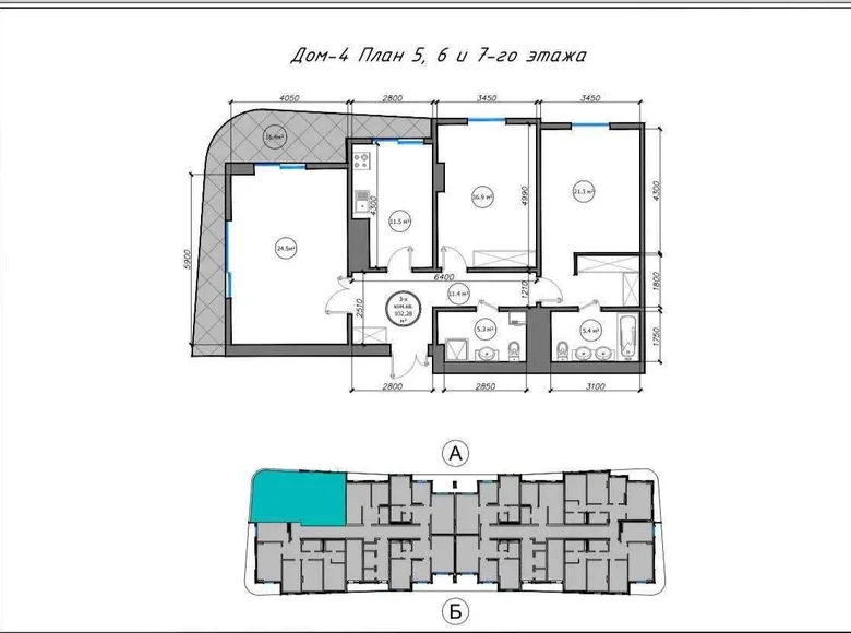 Квартира 3 комнаты 105 м² Шайхантаурский район, Узбекистан