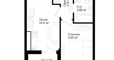 Квартира 1 комната в Ташкент, Узбекистан