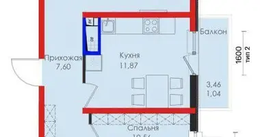 Квартира 2 комнаты в Ташкент, Узбекистан