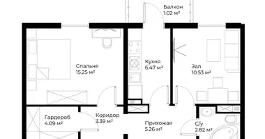 Квартира 2 комнаты в Ташкент, Узбекистан