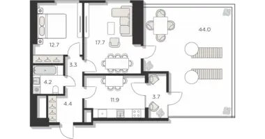Квартира 2 комнаты в Ташкент, Узбекистан