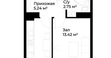 Квартира 1 комната в Ташкент, Узбекистан