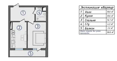 Квартира 2 комнаты в Ташкент, Узбекистан