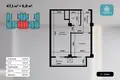 Kvartira 2 xonalar 47 m² Toshkentda