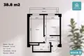 Квартира 1 комната 37 м² Ташкент, Узбекистан