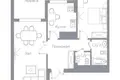 Kvartira 2 xonalar 71 m² Toshkentda
