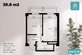 Kvartira 1 xona 44 m² Toshkentda