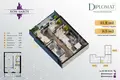 Квартира 1 комната 53 м² Ташкент, Узбекистан