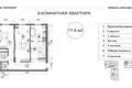 Kvartira 3 xonalar 78 m² Toshkentda
