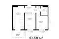 Квартира 2 комнаты 57 м² Ташкент, Узбекистан