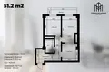 Kvartira 1 xona 50 m² Toshkentda