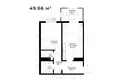 Квартира 1 комната 50 м² Ташкент, Узбекистан