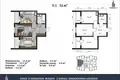 Kvartira 2 xonalar 52 m² Toshkentda