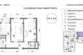 Kvartira 3 xonalar 76 m² Toshkentda