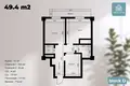 Kvartira 1 xona 44 m² Toshkentda