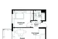 Kvartira 2 xonalar 45 m² Toshkentda