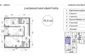 Kvartira 3 xonalar 77 m² Toshkentda