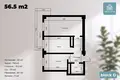 Kvartira 2 xonalar 49 m² Toshkentda