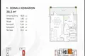 Kvartira 1 xona 36 m² Toshkentda